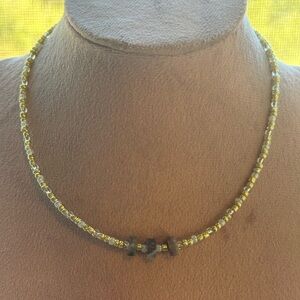 Gold Tone Beaded Amethyst Choker/ Necklace.